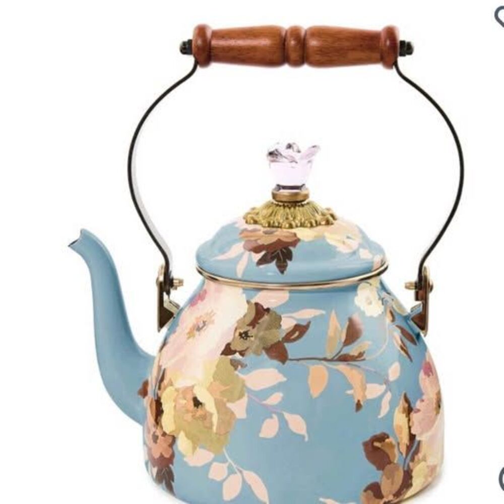 Mackenzie Child Wild Rose slate 2qt Kettle New in Box